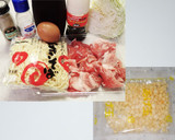 卵焼きを具材に　揚げ玉入り焼きそば作り方1写真
