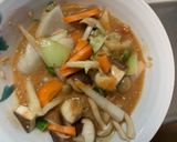 お一人様簡単洋風キムチチリ味豆腐野菜炒め作り方15写真