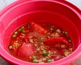 とろんとおいしい！トマトのひき肉あんかけ作り方3写真