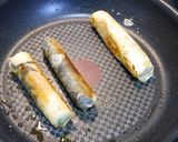 簡単！オクラ竹輪の焼き春巻き作り方3写真