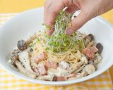 スプラウトときのこたっぷり♪カルボナーラ作り方4写真