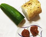 夏っぽい!長いもときゅうりの梅マヨ和え作り方1写真