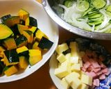 レンジで簡単！給食の献立風☆南瓜サラダ作り方4写真