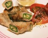 オクラ豚肉巻き ワサビソース添え作り方5写真