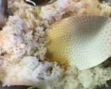 小松菜とベーコンのガーリック炒飯。作り方2写真