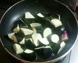 オクラと茄子のニンニク風味パスタ作り方4写真