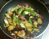 オクラと茄子のニンニク風味パスタ作り方7写真