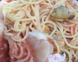本格♡トマトと魚介の冷製パスタ作り方14写真