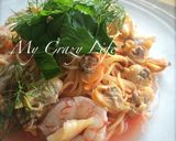 本格♡トマトと魚介の冷製パスタ作り方16写真