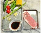 豚ロース肉のガリバタ醤油プレート♪作り方1写真