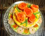 彼ご飯♡BDにお寿司ケーキ作り方6写真