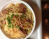 舞たけとウィンナーの和風パスタ作り方3写真