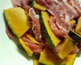 かぼちゃと豚肉の♡段々♡レンジ蒸し作り方3写真