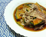 かぼちゃと豚肉の♡段々♡レンジ蒸し作り方4写真