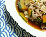 かぼちゃと豚肉の♡段々♡レンジ蒸し作り方5写真