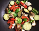 鶏肉と夏野菜のソテー マヨゴマ醤油味作り方4写真