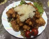 俺流！鶏もも唐揚げのおろしレモン酢掛け作り方7写真