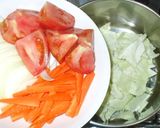 ミネストローネ♪簡単節約♪トマトパスタ入作り方2写真