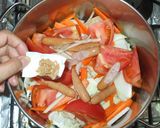 ミネストローネ♪簡単節約♪トマトパスタ入作り方3写真