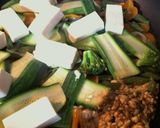 いんげんとズッキーニと豆腐の味噌パスタ作り方5写真