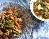 いんげんとズッキーニと豆腐の味噌パスタ作り方8写真