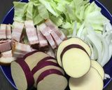 さつまいも入り具だくさん味噌汁作り方1写真