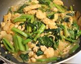 夕食に♪鶏ミンチとつるむらさきの味噌炒め作り方7写真