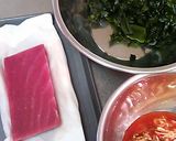 マグロ赤身とわかめのキムチ和え作り方1写真