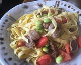 砂肝と枝豆とトマトのペペロンチーノ作り方6写真