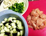 鶏肉と夏野菜で♪香ばしの♪味噌ごま炒め作り方1写真
