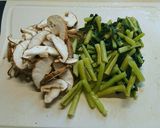 椎茸と野沢菜漬け炒め作り方1写真