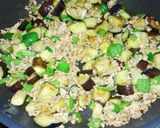 なすの甘辛味噌のミートスパゲティー✴作り方4写真