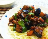 なすの甘辛味噌のミートスパゲティー✴作り方7写真