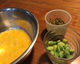 高菜漬けと枝豆のオムレツ♬作り方1写真