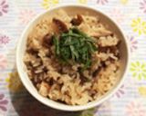 あさり、木耳、牛蒡、大根葉の炊き込みご飯作り方5写真