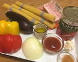 ベーコンとナスのトマトソースパスタ作り方1写真