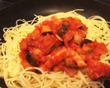 ベーコンとナスのトマトソースパスタ作り方12写真