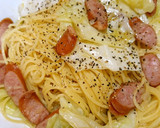 簡単！キャベツとウインナーのパスタ作り方11写真