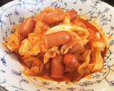 キャベツとソーセージのピリ辛炒め作り方7写真
