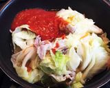 キャベツと豚薄切り肉のトマトソース蒸し煮作り方14写真