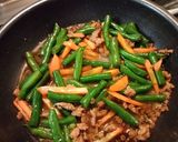さやいんげんとひき肉の彩り炒め作り方5写真