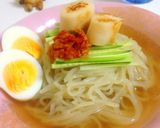 ゴマ油香る♡焼きほぼホタテのせ 韓国冷麺作り方9写真