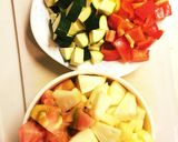 夏野菜のフルーティ甘酢チキン作り方6写真