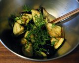 天然だしパックで作る水茄子と大葉の浅漬け作り方3写真