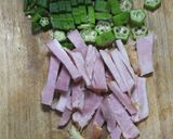 オクラとベーコンのペペロンチーノ醤油風味作り方2写真