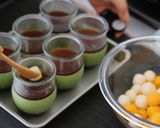 お月見スイーツ 白玉のせ濃厚抹茶プリン作り方10写真