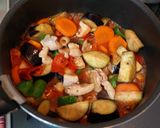 鶏もも肉と夏野菜のトマトジュース煮込み作り方5写真