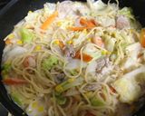 残りパスタで野菜たっぷりちゃんぽん作り方7写真
