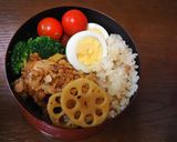 夏のお弁当に♪豚肉の梅干し酢生姜漬込み焼作り方4写真