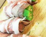 【主菜】オクラとみょうがのロール味噌マヨ作り方5写真
